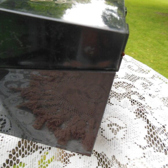 recipe box La Choy brand plastic black w red dragon many recipe cards inside 80s - Picture 7 of 15